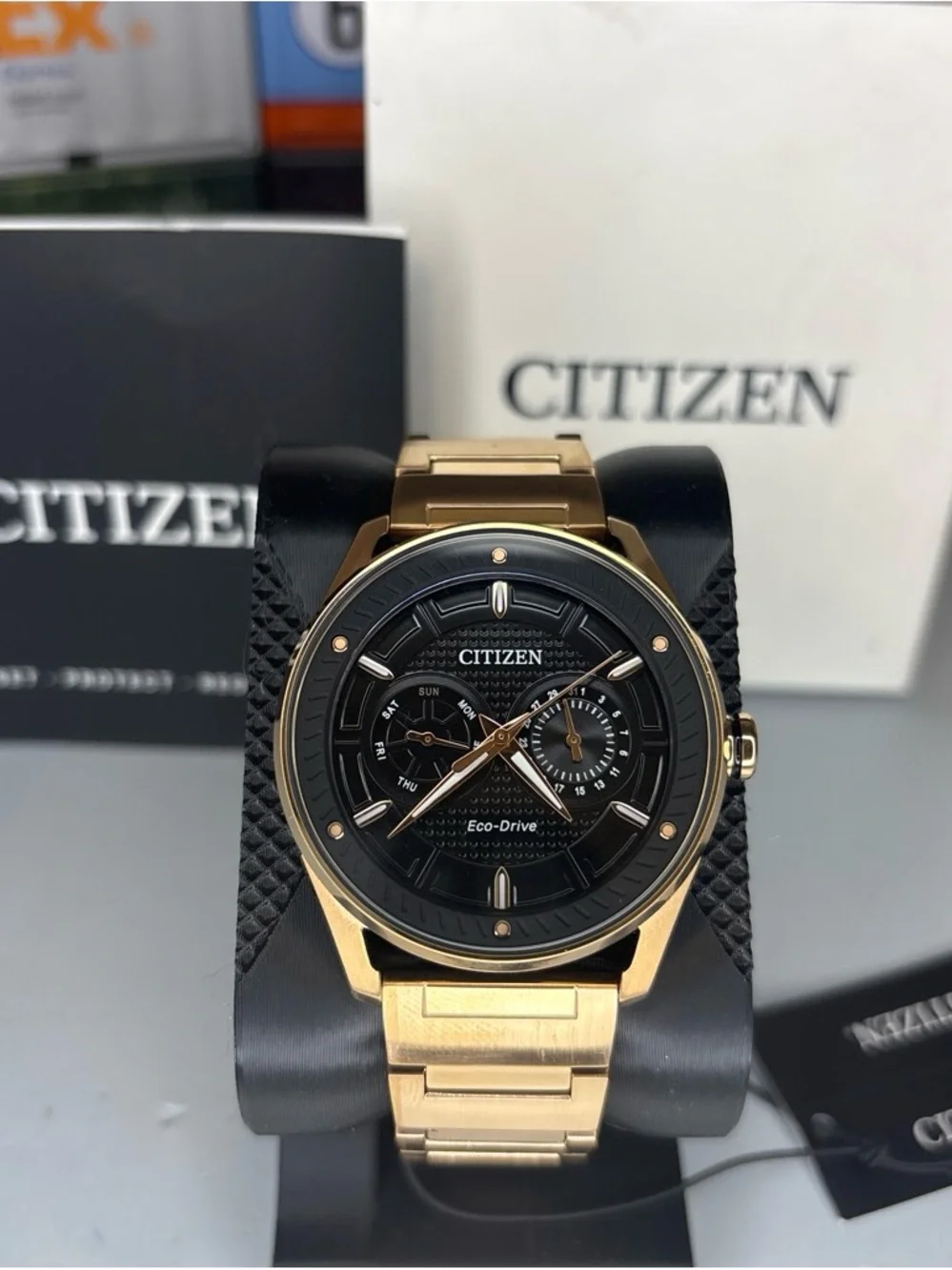 Citizen Gold and Black Eco-Drive Men's Watch